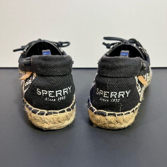 Womens SPERRY Top Sider Espadrilles Black Flat Shoes / Size 6.5 Medium - Picture 5 of 10